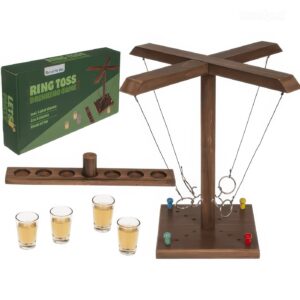 Drewniana Gra Alkoholowa z Rzutem Pierścieniem – Imprezowy Hit